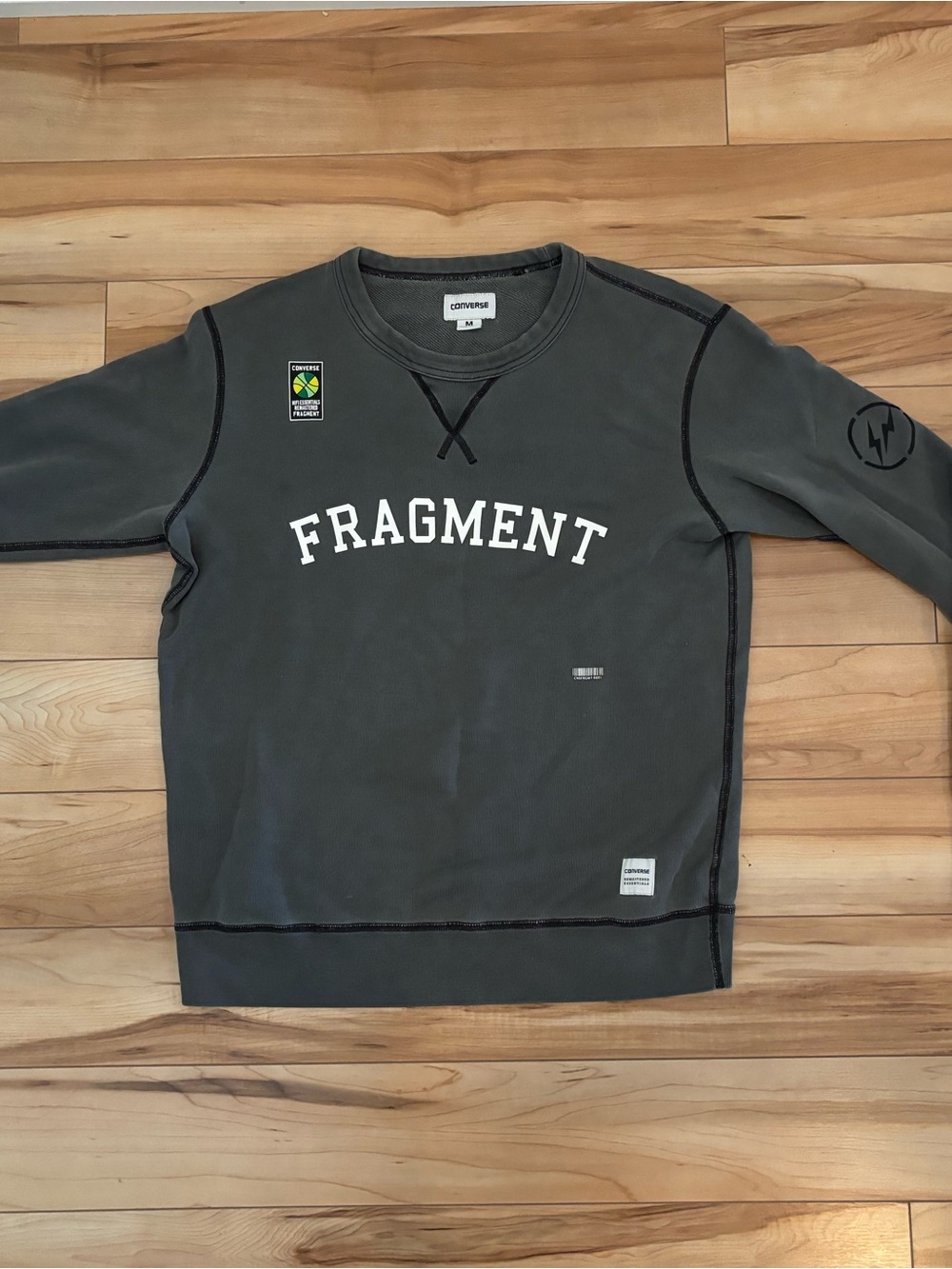 Converse x Fragment Design Essentials Crewneck Sweatshirt Charcoal Gray